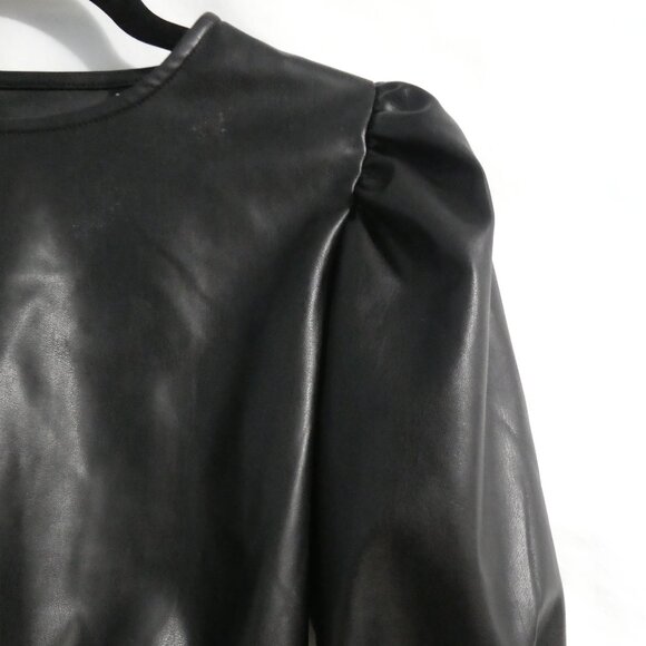 DIVIDED H&M | medium | Black Laced Detail Top | Puff Sleeve NWOT - Picture 4 of 16